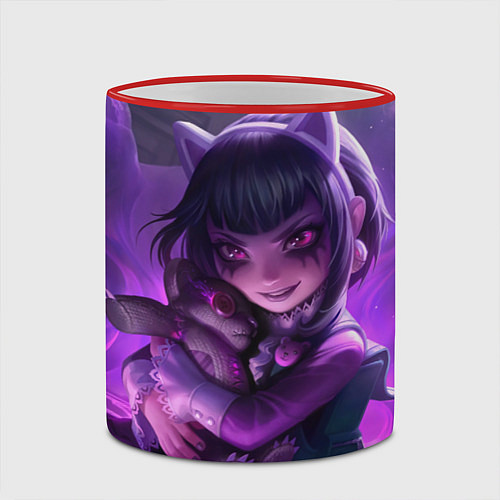 Кружка цветная Goth Annie League Of Legends / 3D-Красный кант – фото 2