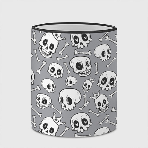Кружка цветная Skulls & bones / 3D-Черный кант – фото 2