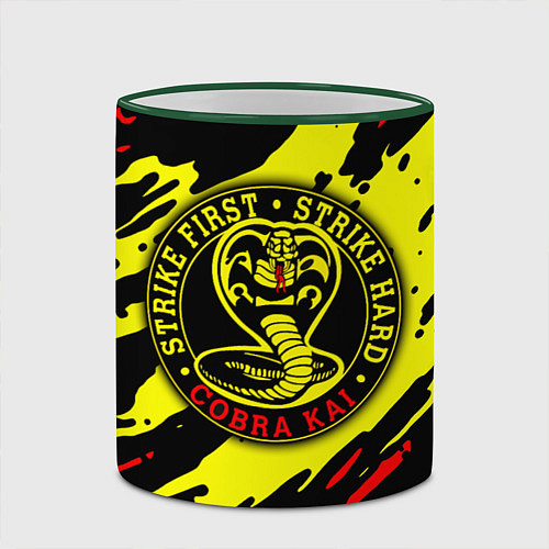 Кружка цветная Кобра Кай Kobra Kai / 3D-Зеленый кант – фото 2