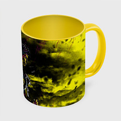 Кружка 3D Кобра Кай Царапины, цвет: 3D-белый + желтый