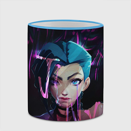 Кружка цветная League Of Legends Jinx neon / 3D-Небесно-голубой кант – фото 2