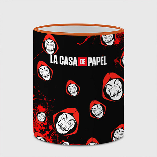 Кружка цветная La Casa de Papel Профессор / 3D-Оранжевый кант – фото 2