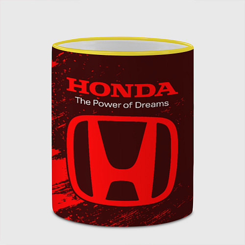 Кружка цветная HONDA DREAMS Краски / 3D-Желтый кант – фото 2