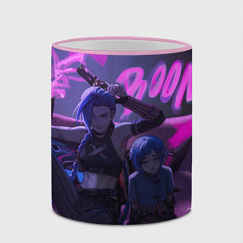 Кружка цветная Джинкс Паудер - Jinx Powder / 3D-Розовый кант – фото 2