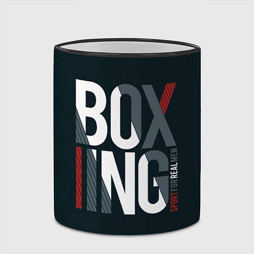 Кружка цветная Бокс - Boxing / 3D-Черный кант – фото 2