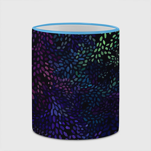Кружка цветная РзазНоцветные ЛиСты / 3D-Небесно-голубой кант – фото 2