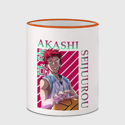 Кружка 3D Akashi Seijuro - Kuroko No Basket, цвет: 3D-оранжевый кант — фото 2