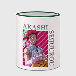 Кружка 3D Akashi Seijuro - Kuroko No Basket, цвет: 3D-зеленый кант — фото 2