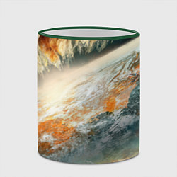 Кружка 3D Песчаный Космос, цвет: 3D-зеленый кант — фото 2