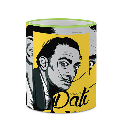 Кружка цветная Сальвадор Дали Salvador Dali / 3D-Светло-зеленый кант – фото 2