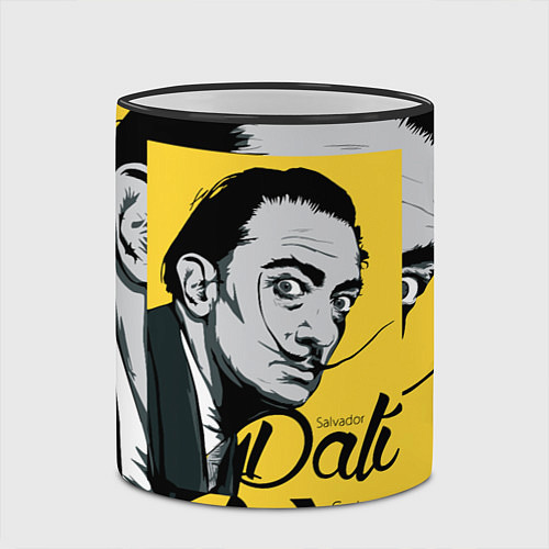 Кружка цветная Сальвадор Дали Salvador Dali / 3D-Черный кант – фото 2