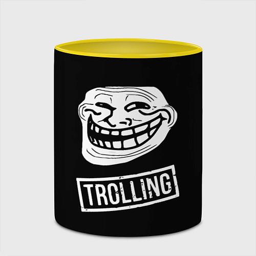 Кружка цветная Интернет Тролль / 3D-Белый + желтый – фото 2