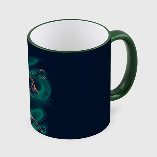 Кружка цветная Снейк в дыму / 3D-Зеленый кант – фото 1
