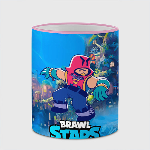 Кружка цветная Grom Brawl Stars art / 3D-Розовый кант – фото 2