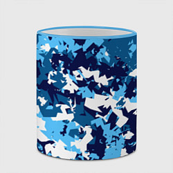 Кружка 3D Сине-бело-голубой камуфляж, цвет: 3D-небесно-голубой кант — фото 2