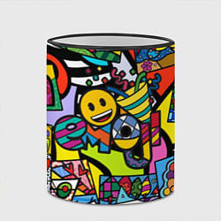 Кружка 3D Romero Britto - emoji, цвет: 3D-черный кант — фото 2