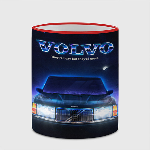 Кружка цветная Volvo 1989 / 3D-Красный кант – фото 2