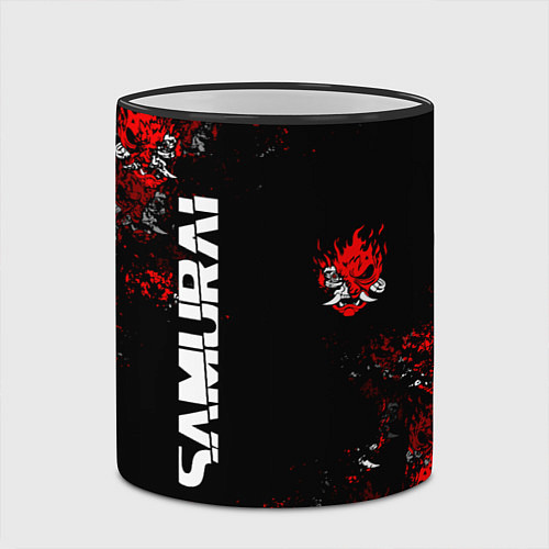 Кружка цветная КИБЕРПАНК 2077 SAMURAI CYBERPUNK 2077 / 3D-Черный кант – фото 2