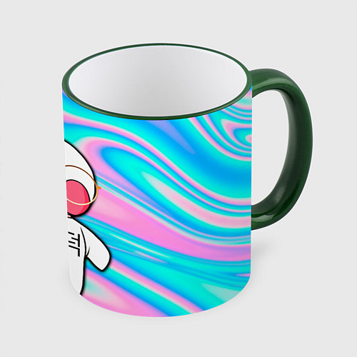 Кружка цветная Лалафанфан корейская утка / 3D-Зеленый кант – фото 1