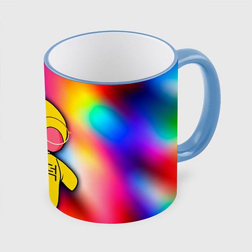 Кружка цветная Лалафанфан Lalafanfan Duck / 3D-Небесно-голубой кант – фото 1