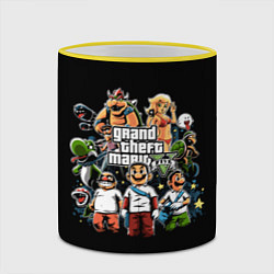 Кружка 3D Mario x GTA, цвет: 3D-желтый кант — фото 2