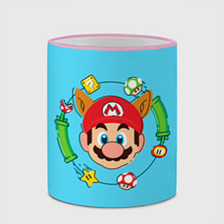 Кружка 3D Марио с ушками, цвет: 3D-розовый кант — фото 2