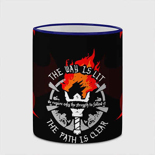 Кружка цветная DARKEST DUNGEON FIRE ФАКЕЛ / 3D-Синий кант – фото 2
