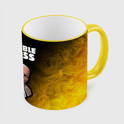 Кружка 3D BUBBLE KVASS - СКАЛА Пламя, цвет: 3D-желтый кант