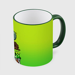Кружка 3D Plants vs Zombies зомби, цвет: 3D-зеленый кант