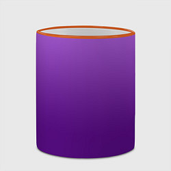 Кружка 3D Красивый фиолетовый градиент, цвет: 3D-оранжевый кант — фото 2