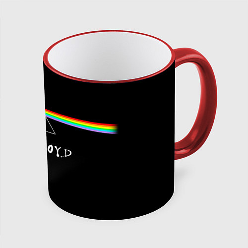 Кружка цветная PINK FLOYD TIME ПИНК ФЛОЙД ЛОГОТИП / 3D-Красный кант – фото 1