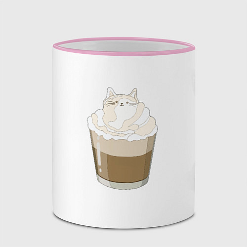 Кружка цветная Catuccino / 3D-Розовый кант – фото 2