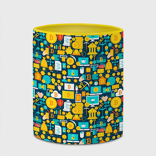 Кружка цветная Трейдер Криптовалют / 3D-Белый + желтый – фото 2