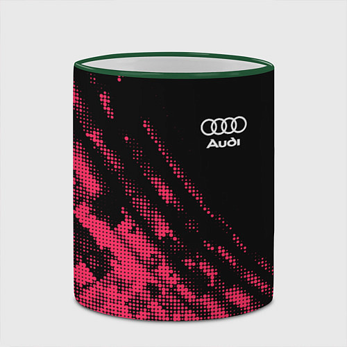 Кружка цветная Audi Текстура / 3D-Зеленый кант – фото 2