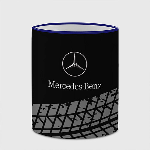 Кружка цветная Mercedes-Benz шины / 3D-Синий кант – фото 2