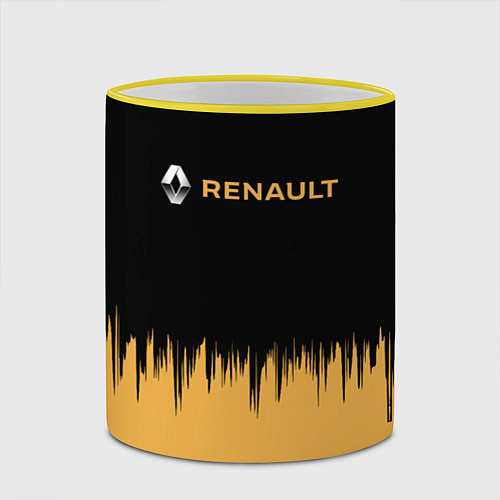 Кружка цветная Renault - Авто модель / 3D-Желтый кант – фото 2