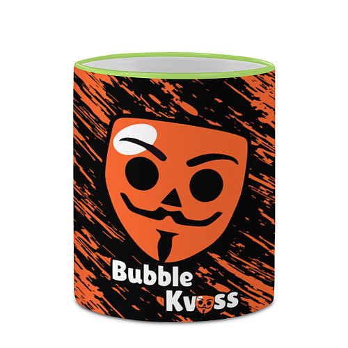 Кружка цветная БАБЛ КВАС - BUBBLE KVASS ИГРА / 3D-Светло-зеленый кант – фото 2