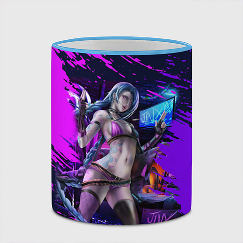Кружка цветная Arcane ДЖИНКС игра League Of Legends / 3D-Небесно-голубой кант – фото 2