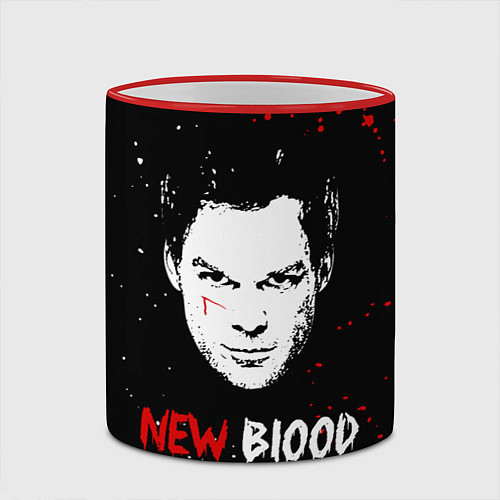 Кружка цветная Декстер Новая Кровь Dexter New Blood / 3D-Красный кант – фото 2