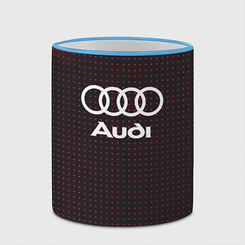 Кружка цветная Audi logo / 3D-Небесно-голубой кант – фото 2