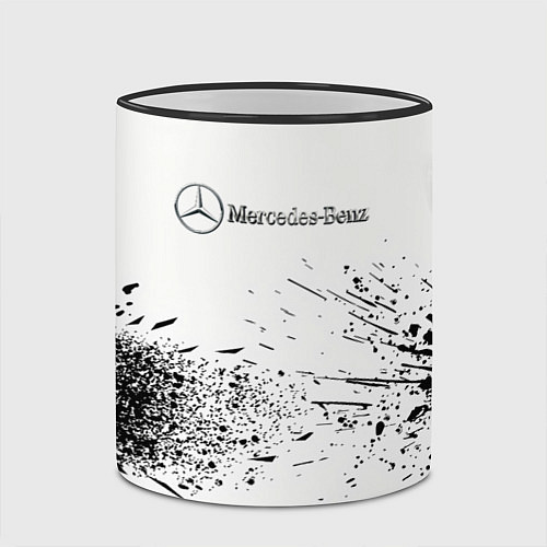 Кружка цветная Mercedes-Benz - Брызги / 3D-Черный кант – фото 2