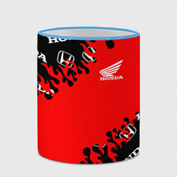 Кружка 3D Honda нарисованный огонь, цвет: 3D-небесно-голубой кант — фото 2