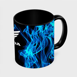 Кружка 3D Honda Fire, цвет: 3D-белый + черный