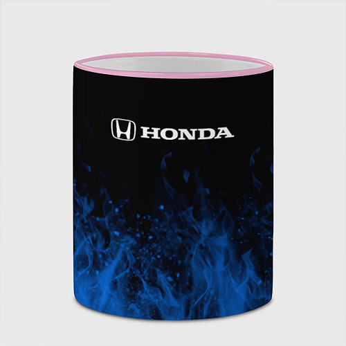 Кружка цветная Honda огонь / 3D-Розовый кант – фото 2