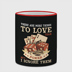 Кружка 3D Люблю Покер, цвет: 3D-красный кант — фото 2