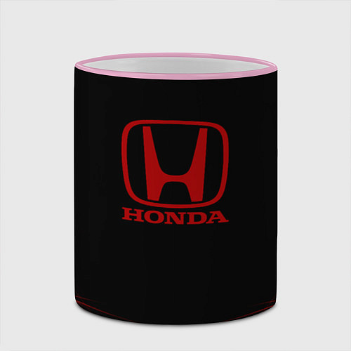 Кружка цветная Honda - Тонкие линии / 3D-Розовый кант – фото 2