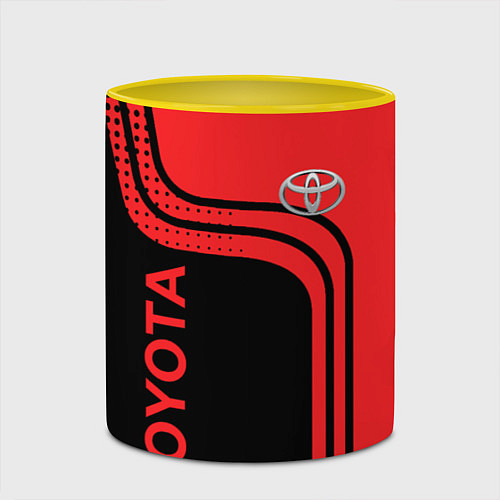 Кружка цветная TOYOTA ТОЙОТА / 3D-Белый + желтый – фото 2