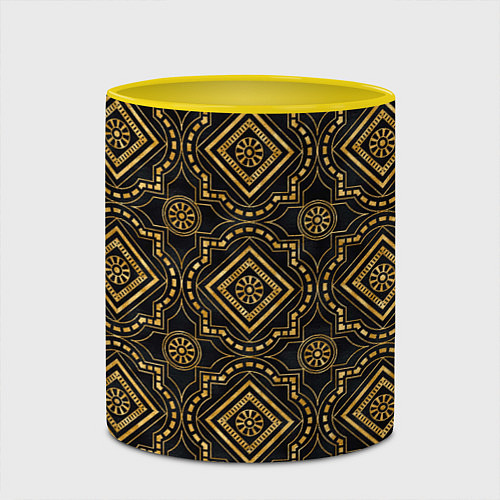 Кружка цветная Versace classic pattern / 3D-Белый + желтый – фото 2