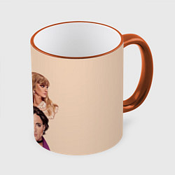 Кружка 3D Манескин арт, цвет: 3D-оранжевый кант