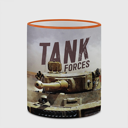 Кружка цветная Forces Tank / 3D-Оранжевый кант – фото 2